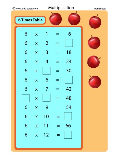 problem solving 6 times tables
